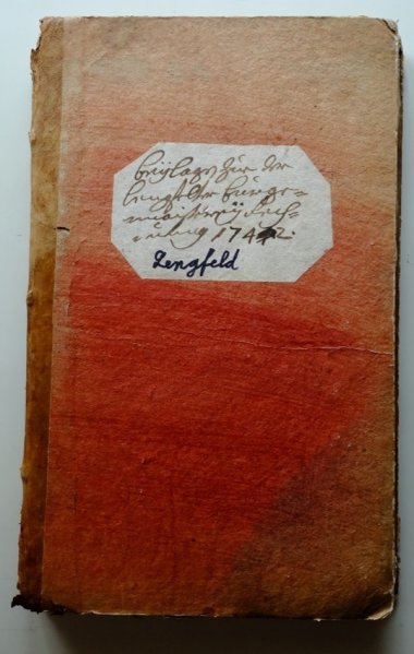 Rechnungsbuch 1742, Buchdeckel